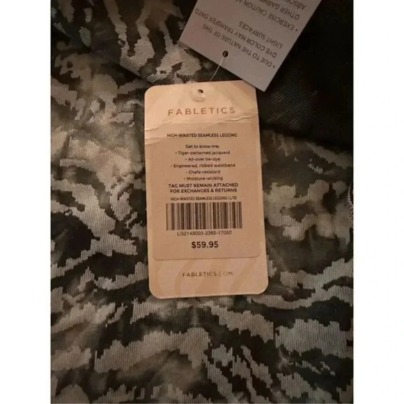 Fabletics High Waisted Seamless Leggings Jacquard Large NWT - Picture 6 of 7